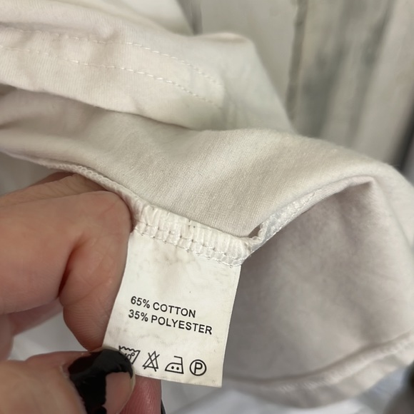 - #O24 petite large white short sleeve ruffle top size S FOR G AND PL - Picture 4 of 5